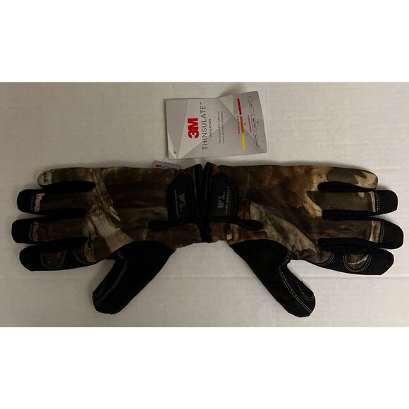 Wells Lamont Work Gloves Mens L Brown Adjustable Strap Camo Insulated - Picture 6 of 11